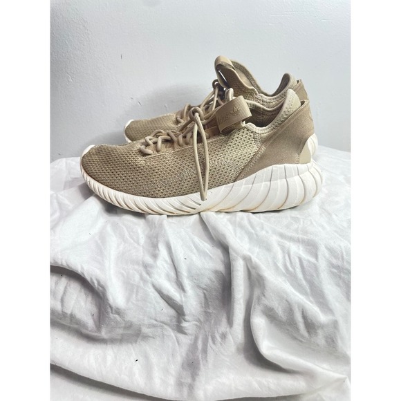 Adidas Tubular Doom Sock Primeknit Sneakers Tan Beige Mens  display picture 1